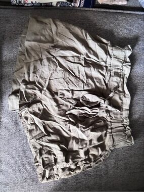 Ambiance Olive Green Elastic Waist Shorts